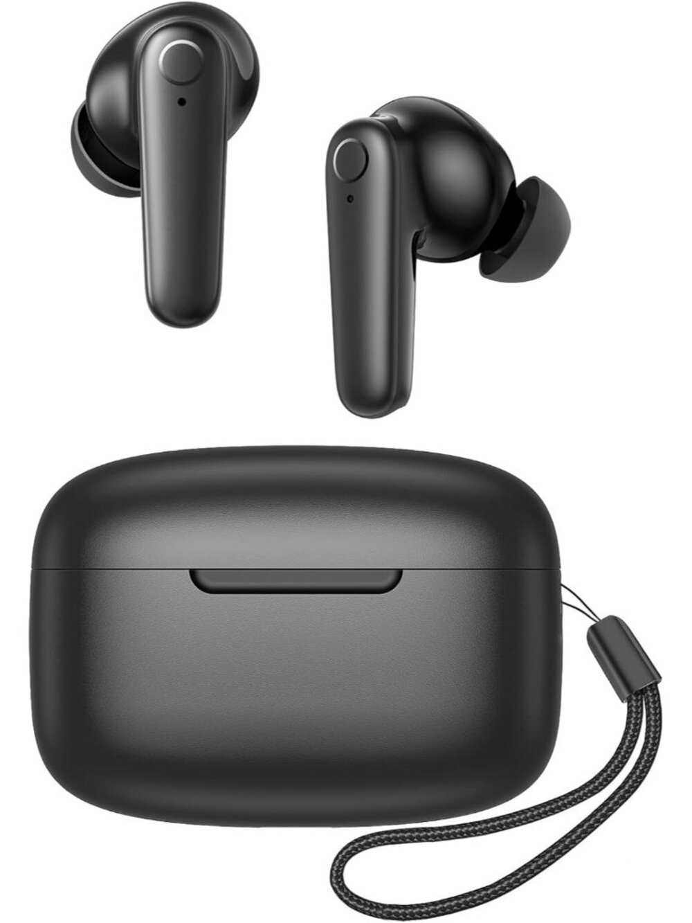 Wireless Black 60H Playtime Deep Bass Stereo Workout Ear Bluetooth 5.4 Earbud